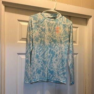 Blue Tie-Dye Long Sleeve Rash guard
